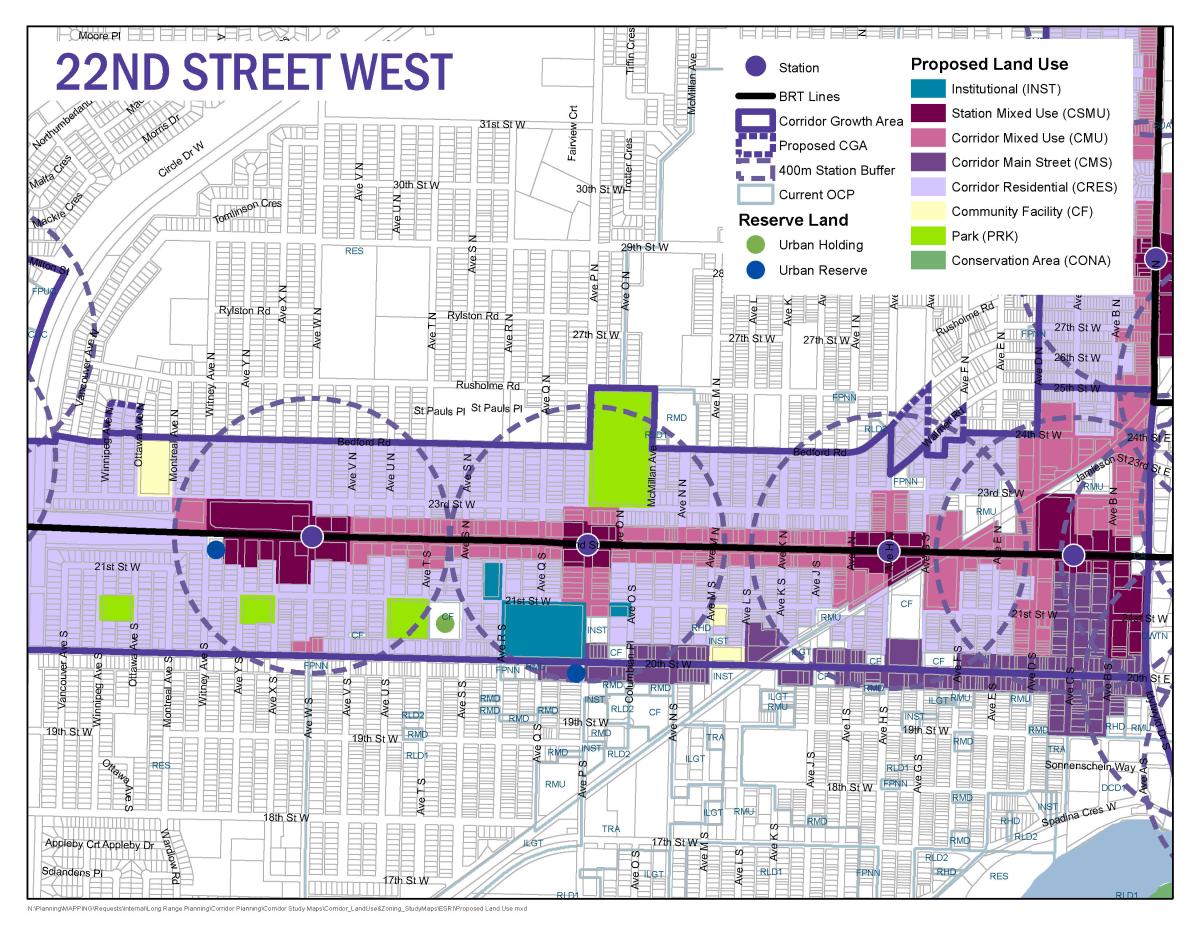 Proposed 22nd Street Corridor Map