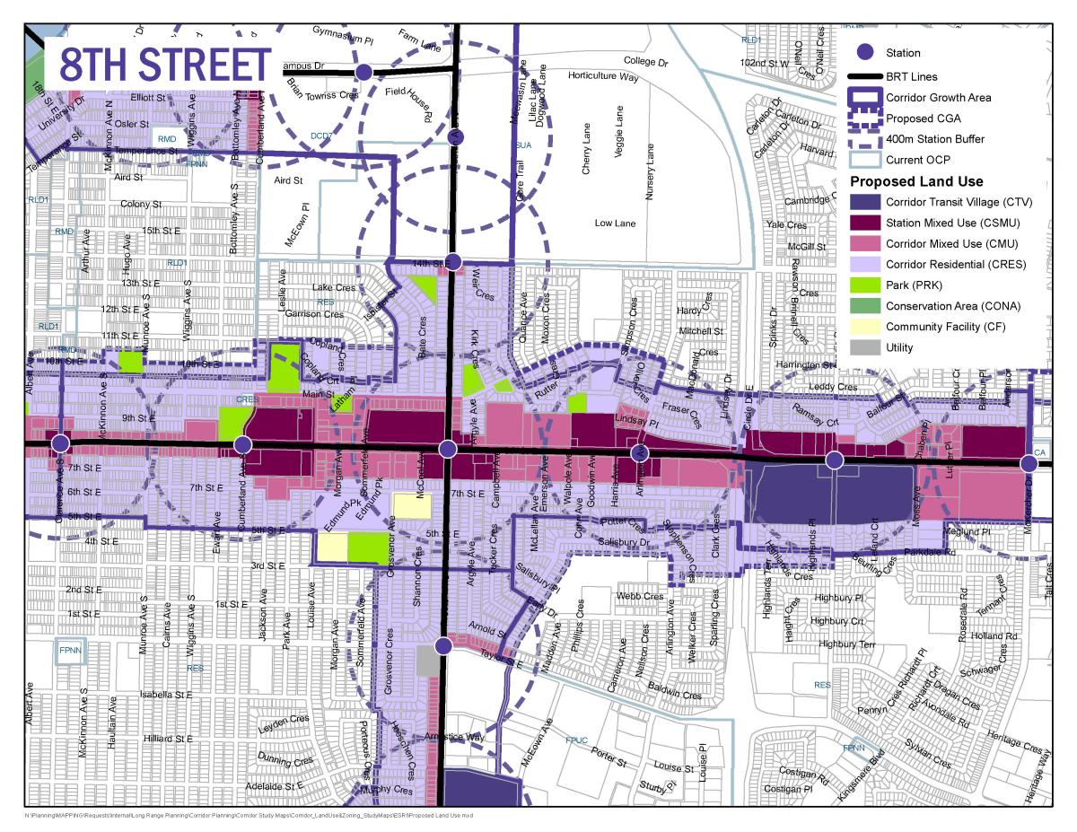 Proposed 8th Street Corridor Map