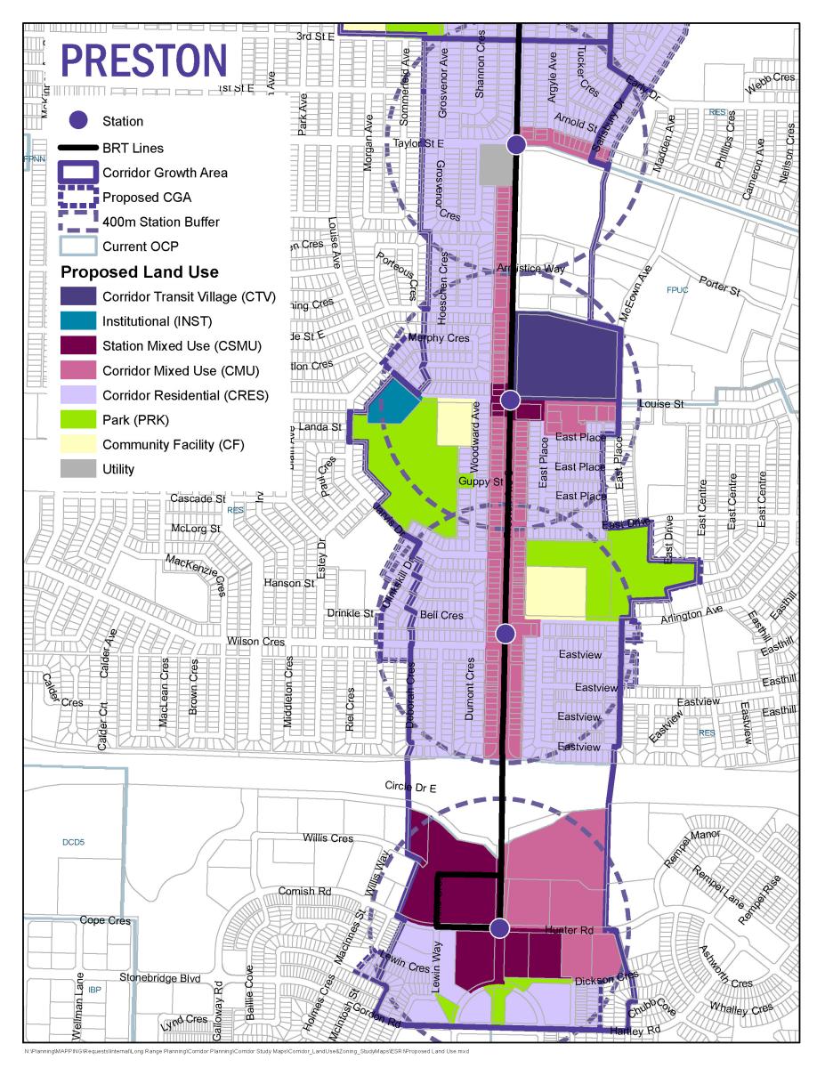 Proposed Preston Corridor Map