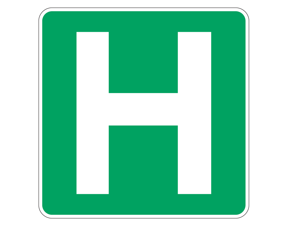 capital letter H on green background