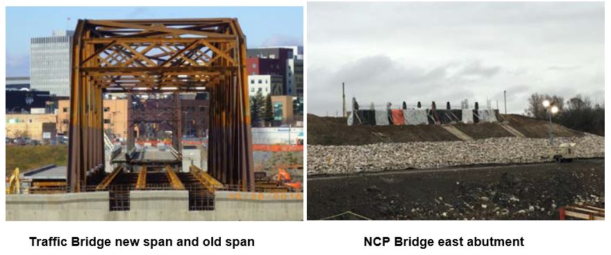 Traffic Bridge New Span and Old Span and NCP Bridge East Abutment