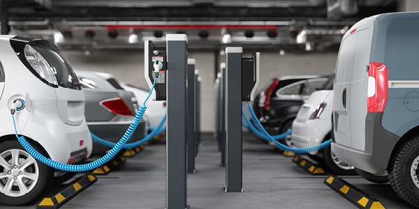 Electric Vehicles in an underground parkade