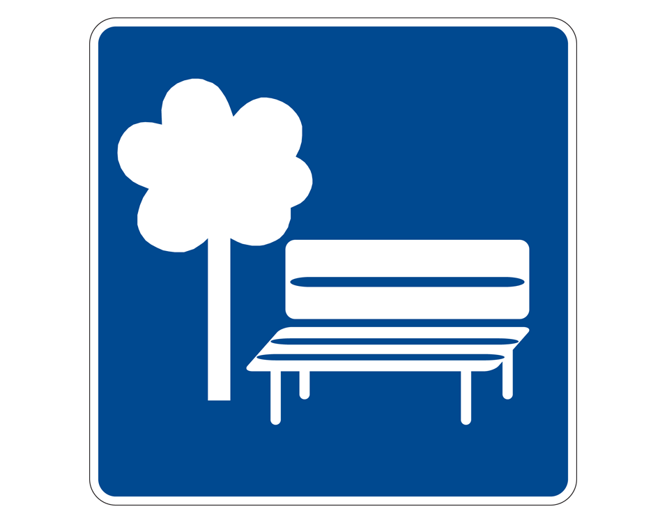 Illustration with white tree next to a white bench