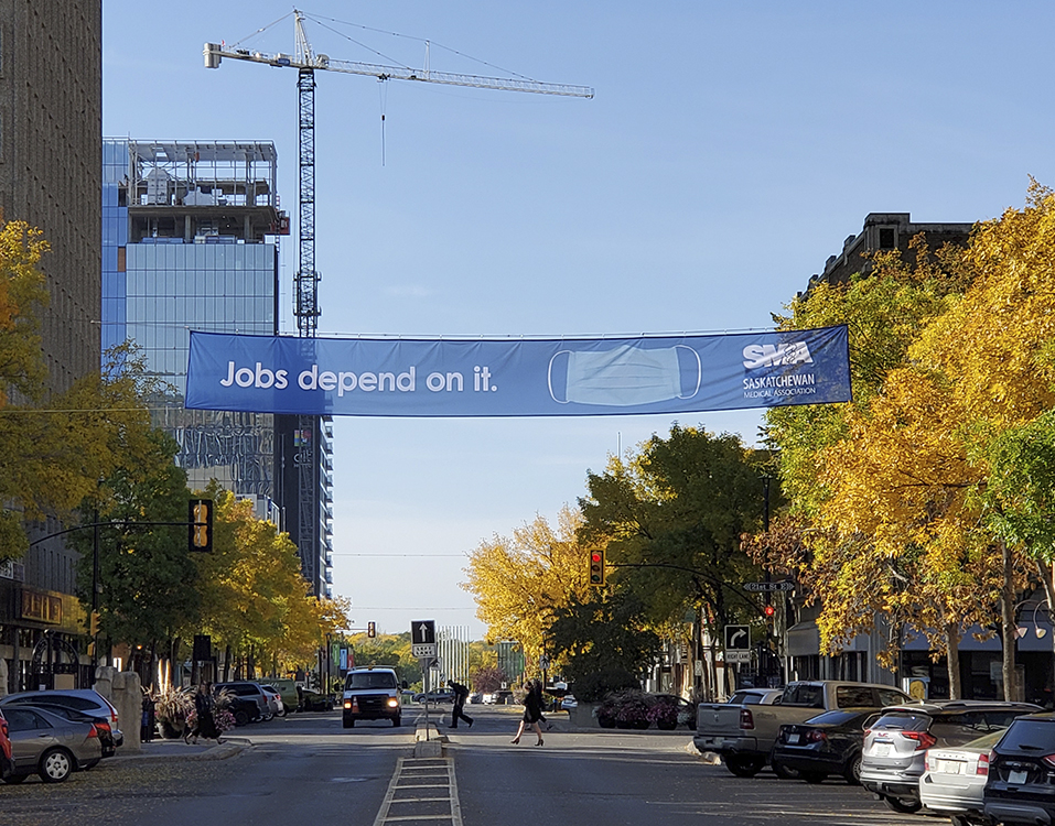 Cross street banner