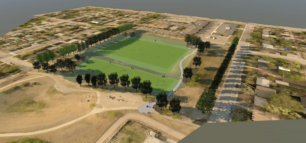 rendering of storm pond when dry