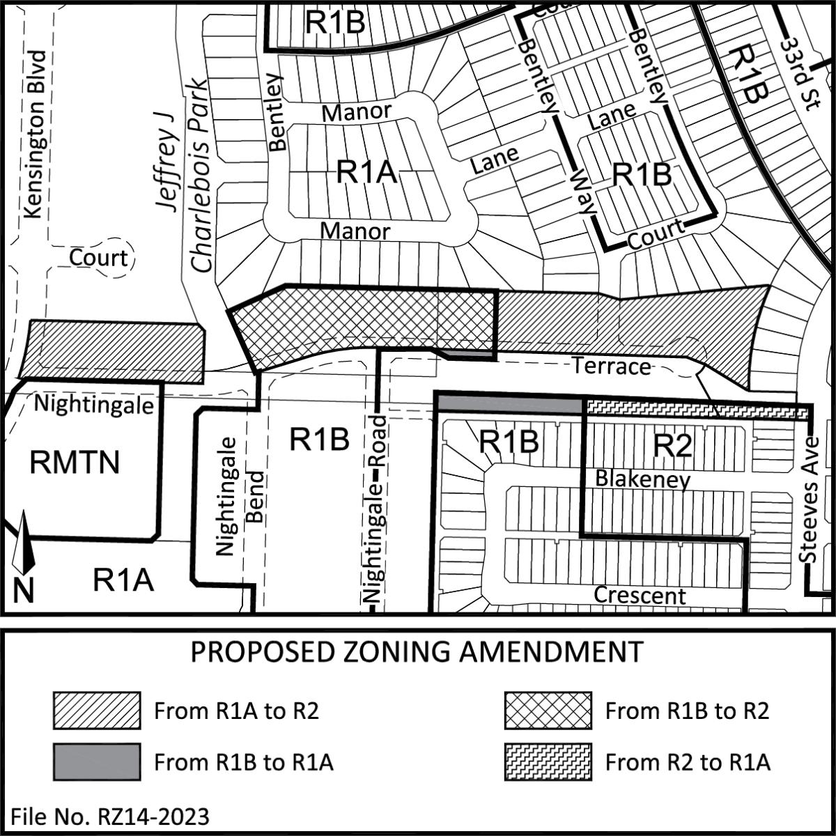 Amendment Area for Nightingale Terrace Rezoning Application
