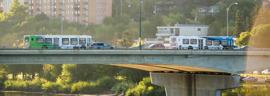 Traffic on a bridge