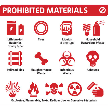 landfill prohibited items