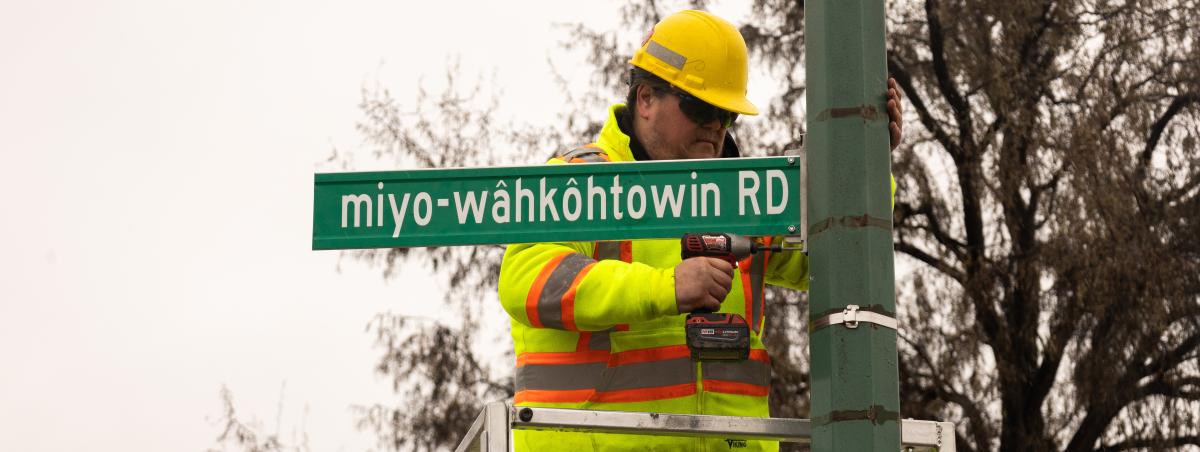 installation of new road sign