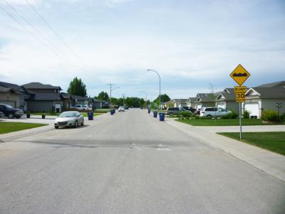 Speed Hump on Hughes Avenue in Saskatoon
