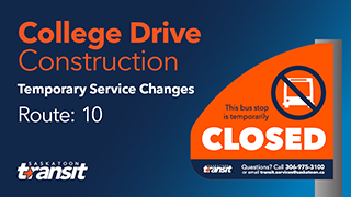 College Drive Transit detours start October 26