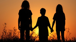Kids holding hands