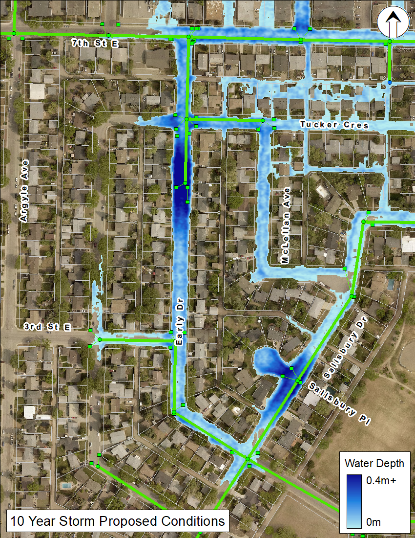 10 year storm with proposed conditions