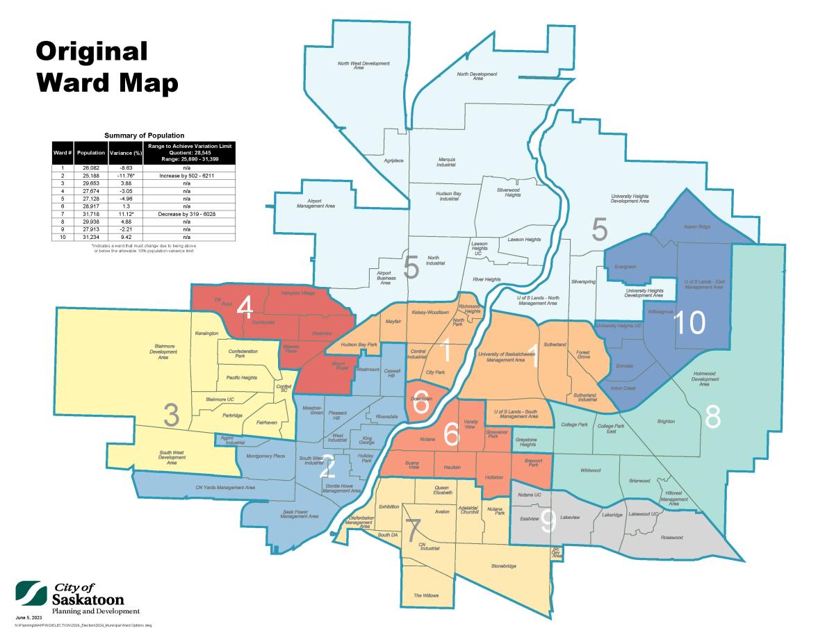 Current ward boundary map