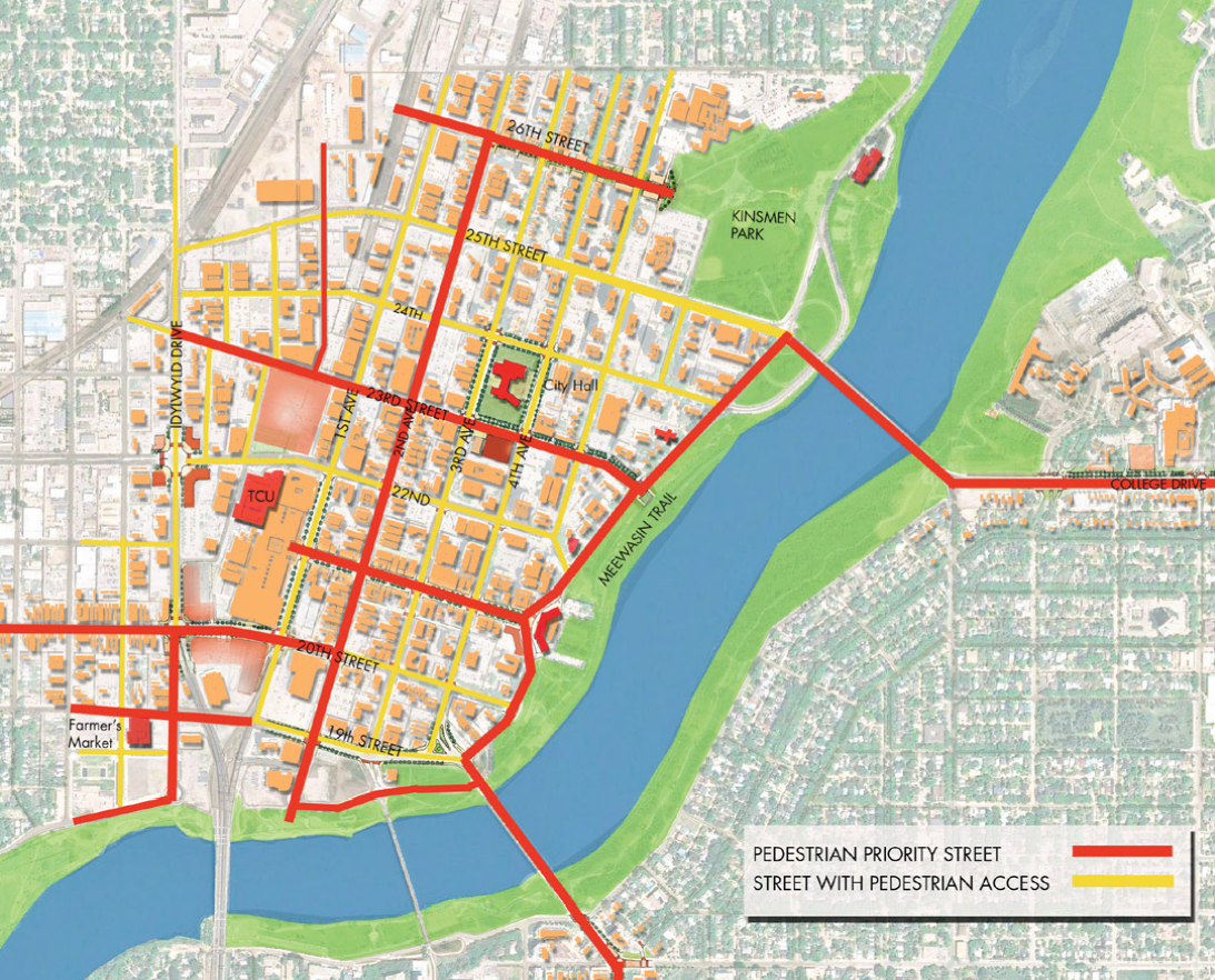 Pedestrian Priority Streets Map