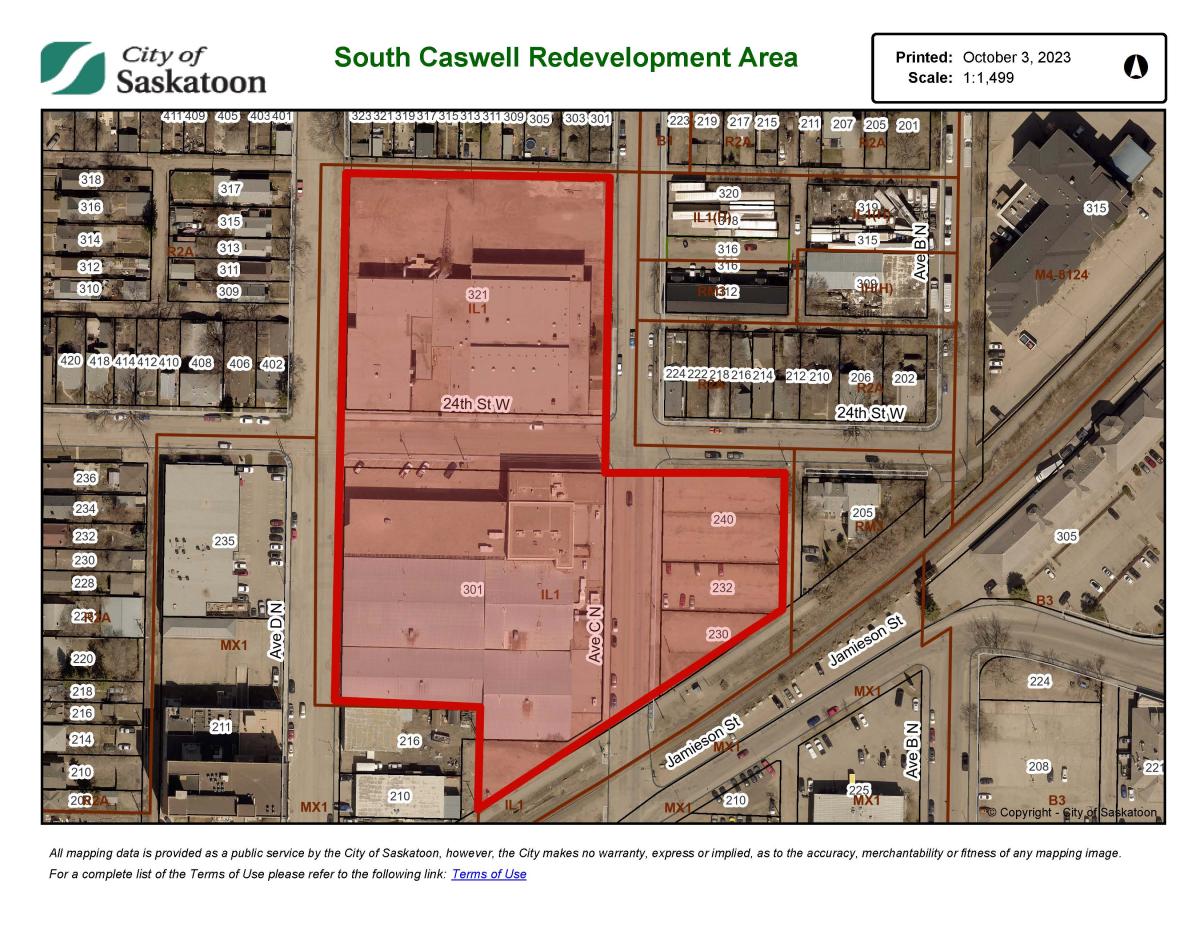 Location Map - South Caswell Redevelopment Area