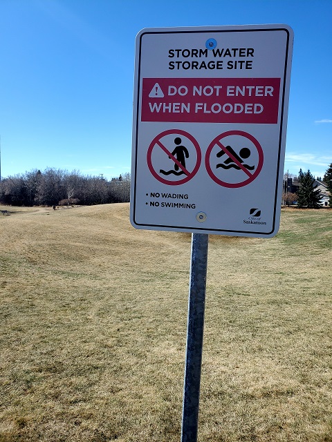 dry pond sign