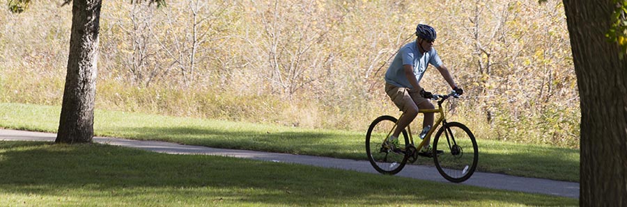 cyclist in a park