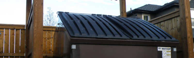 A picture of a multi-unit waste disposal bin