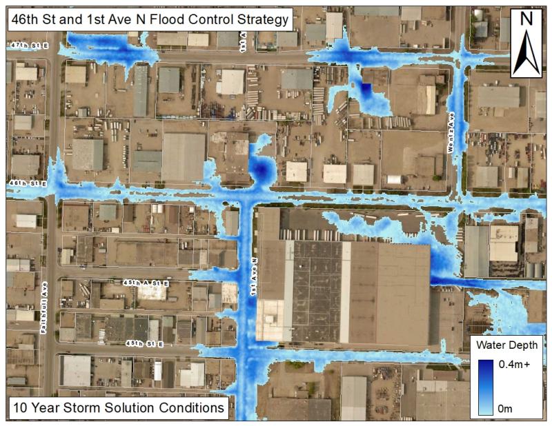 46th Street & 1st Avenue - 10 Year Storm Solution Conditions
