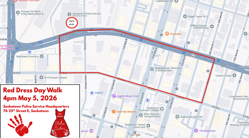 Map for Red Dress Day Walk 2026