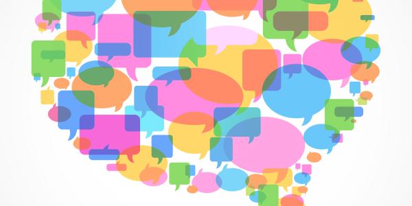 Colourful speech bubbles for aesthetic purpose