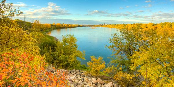 The river valley in Saskatoon