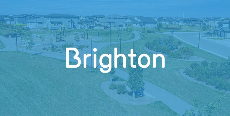 Brighton text on a blue overlay over an aerial view of a park