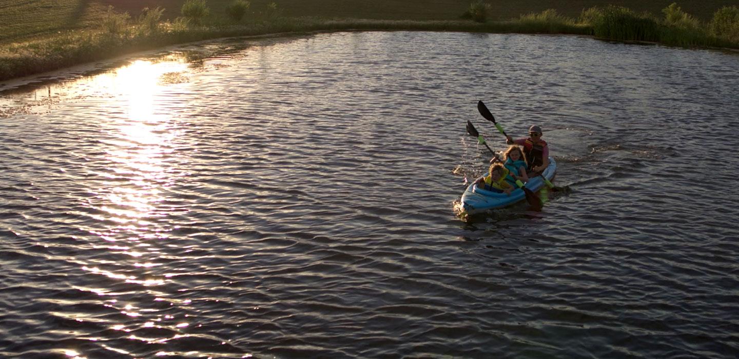 kayak on pond