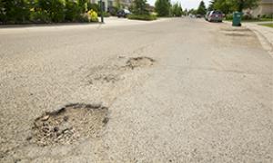 Potholes on street